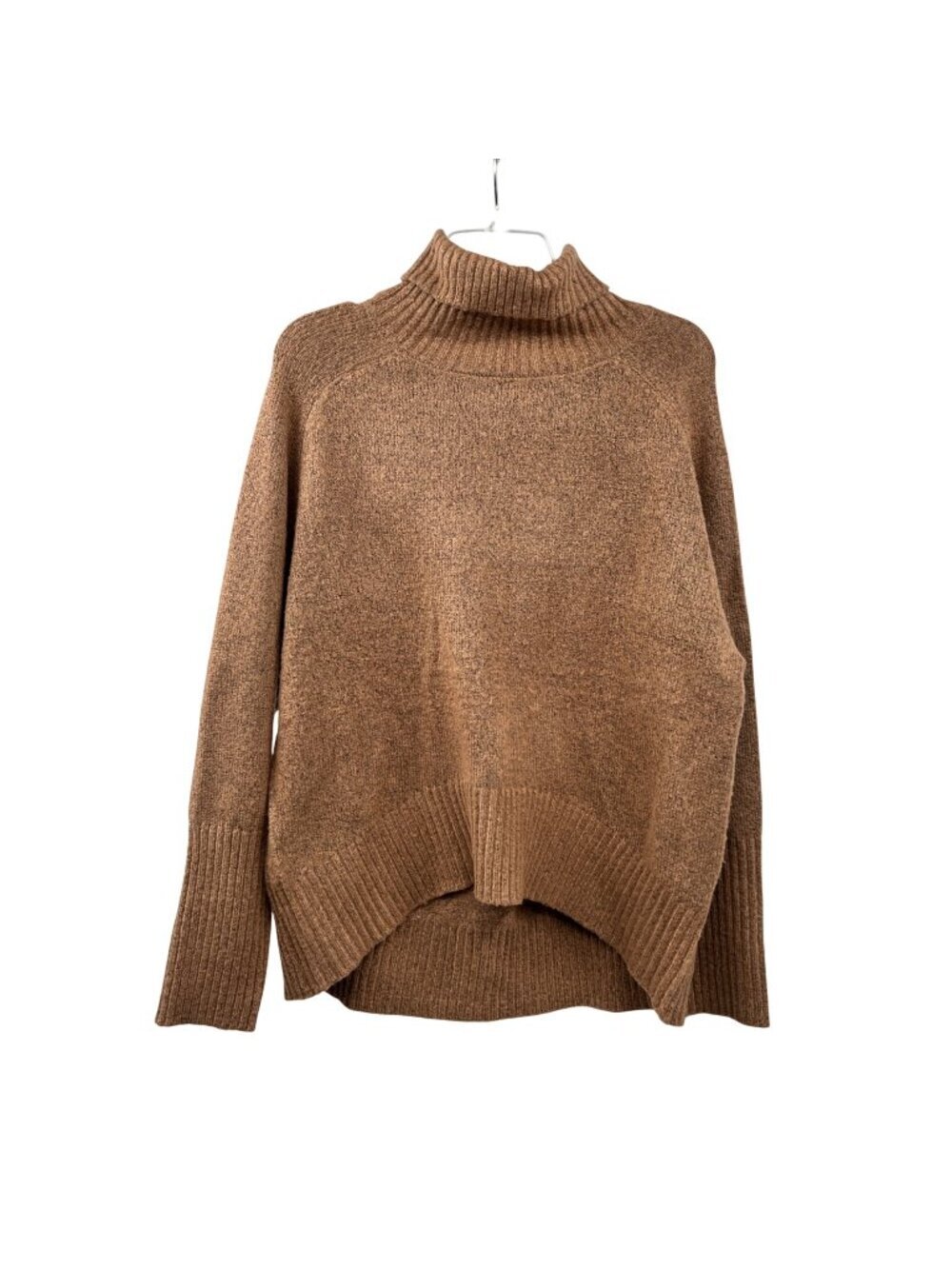Double Zero Womens Knit Turtleneck Sweater Long Sleeve Light Brown Small